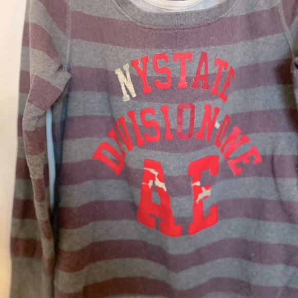 American Eagle Outfitters Stripes Logo Sweater - Size M - Picture 2 of 9